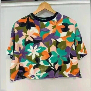 Promad Cropped Floral Shirt